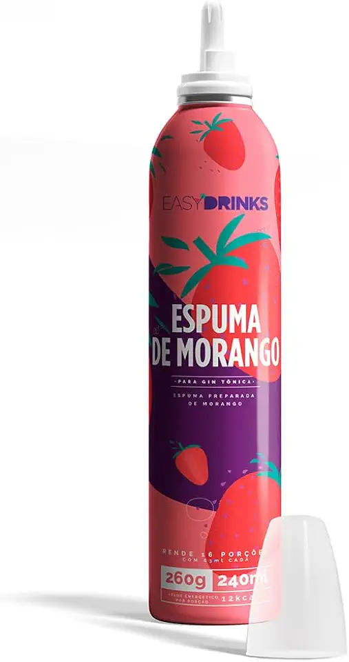 Easy Drinks - Spray de Espuma de Morango para Drinks (Gin Tônica e Caipirinhas)