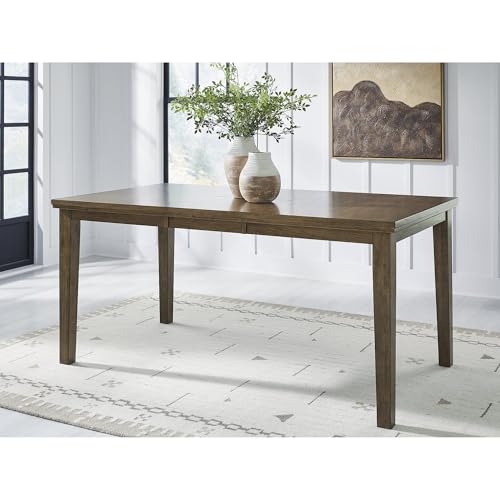 Image of Signature Design by Ashley Vallister Casual Counter Height Dining Extension Table with Burnished Edges, Light Brown
