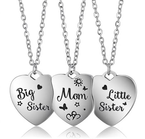Image of Sunflower Jewellery Friendship Necklace for 3 4 Stainless Steel Heart-Shaped Necklace /Bracelet Three Hearts Composed of Friendship Necklace /Bracelet, Gifts for Friends