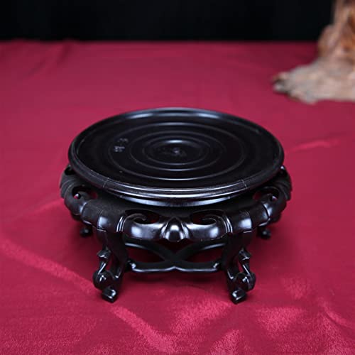 Base en pierre et pot de fleurs stables avec ce socle bois
