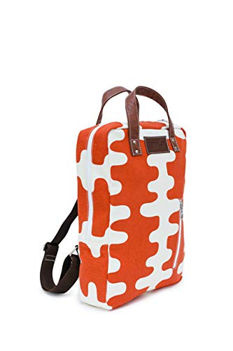 MAIKA Recycled Canvas Zippered Backpack, Echo Tangerine, Red