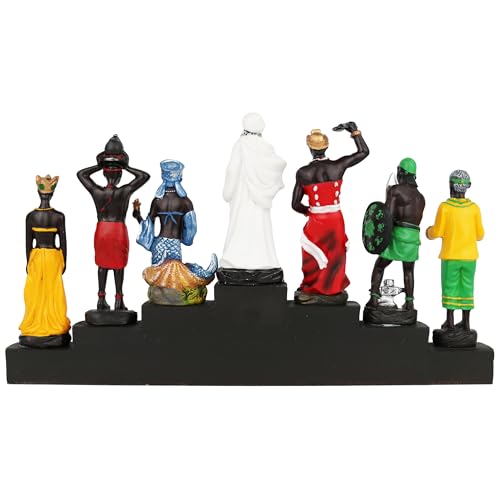 Figura de las 7 Potencias Africanas Cannan 13"x7" Resina miniatura 2