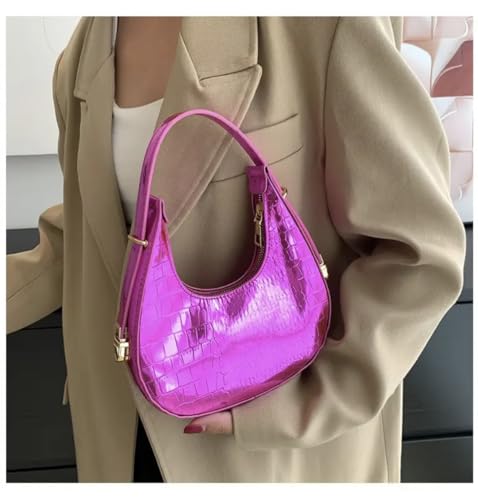 Chic Crocodile Pattern Leather Hobo Bag - Image 4