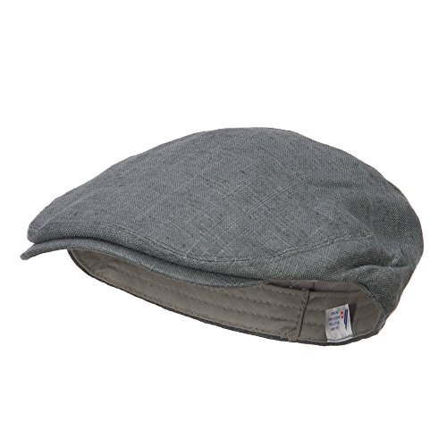 e4Hats.com Men's Linen Summer Ivy Cap - Slate Grey 2XL-3XL