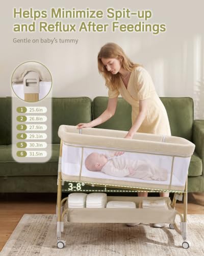 Wnttmt Rocking Bassinet with Wheels