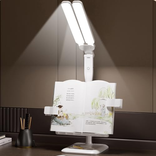 Image of NYRWANA Table Lamp for Study Room | 3 Modes Touch Control LED Desk Lamp | Adjustable & Foldable Height Study Table Lamp | Lamp Light for Study | USB-C Rechargeable (White)