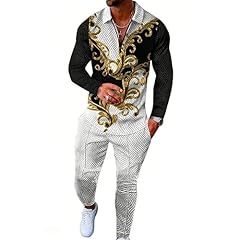 White Black Color Block With Gold Paisley