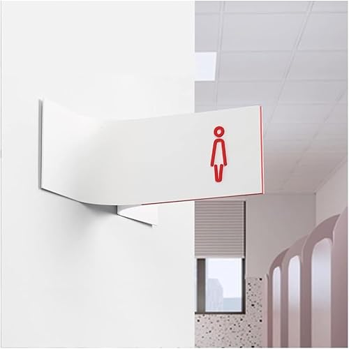 Toilet Signs For Door Wall, Metal Aluminum, 32x10cm Men'S And Women'S Toilets Three-Dimensional Shape House Number Wc Side Hangi