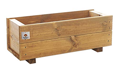 RUDDINGS WOOD Set of 2 x 60cm Wooden Trough Planter - Plant Container Box Fully Assembled