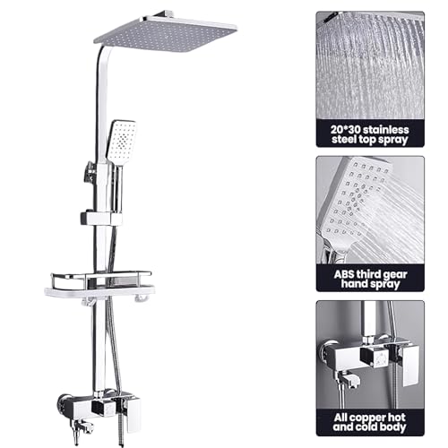 Colonne de douche thermostatique ensemble de douche mural complet - 3