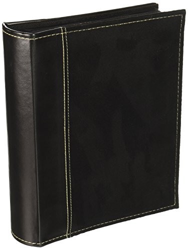 Pioneer Photo Albums 208 Pocket Sewn Faux Suede and Leatherette Cover Album for 4 by 6-Inch Prints, Black