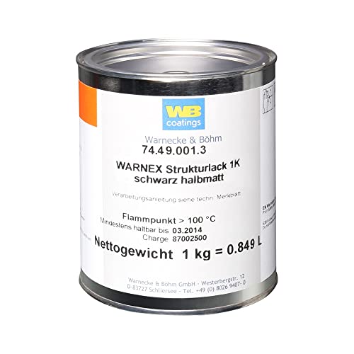 Preisvergleich Produktbild Warnex Strukturlack 1kg schwarz halbmatt