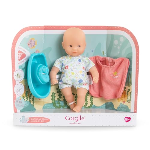 Mini poupon de bain Corolle coffret 20 cm premier jouet d'éveil aquatique pour bébé 18 mois