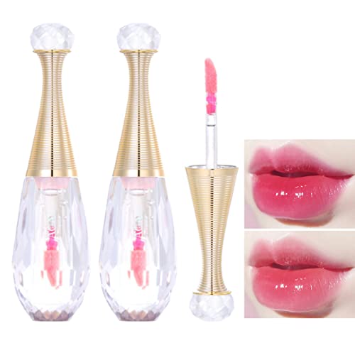 2 Pieces Color-Changing Lip Glaze Set, Magic Colors Changing Moisturizing Lip Glaze Long-Lasting Moisturizing Lip Oil Kit #TOP4