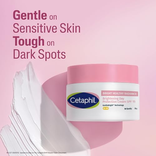 Cetaphil Brightening Day Protection Cream SPF 15-50 g| Day Cream for Dark Spots, Uneven Skin Tone| Niacinamide, Sea Daffodil| Fragrance-Free|