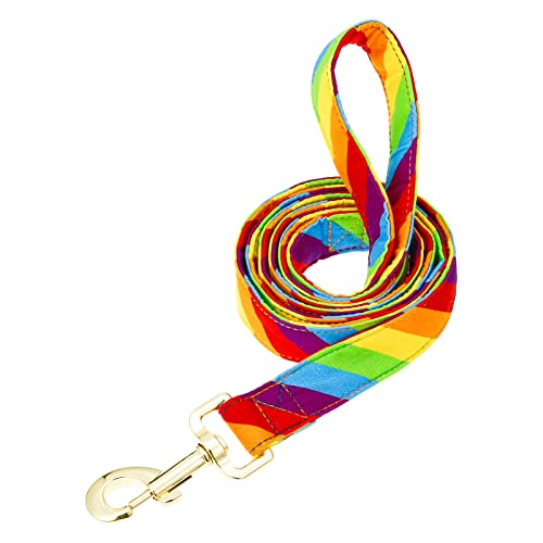 Image of Tunkoo Rainbow Dog Leash LGBT Flag - Stylish, Safe, Comfortable for Small Medium Large Dogs Pets Daily Walking M