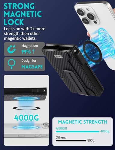 Image of Ridge Wallets for Men,Magsafe Wallet with money clip,Pop up wallet | Magneitc Wallet for iPhone 17 /16 /15 /14 /13 Pro Max,Magnetic Wallet stand,Slim wallets for men,pop up Wallets for Men's Gifts