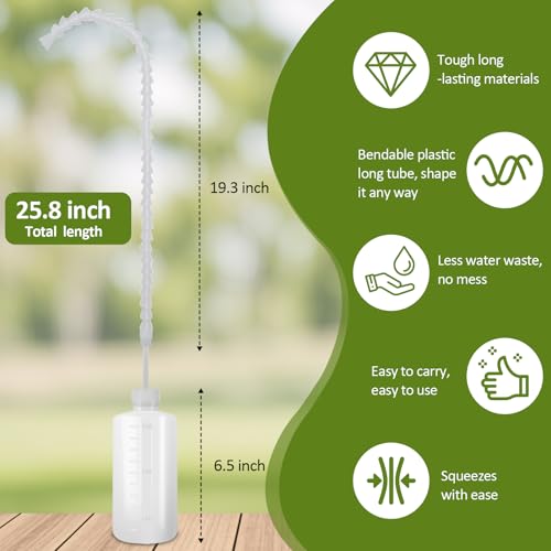 Squeeze Bottle for Hanging Plants - 16.9oz (500ml) 19.6 Inch Long Nozzle Watering Container with Adjustable Angle for Indoor & Outdoor Ceiling-Hung Plants