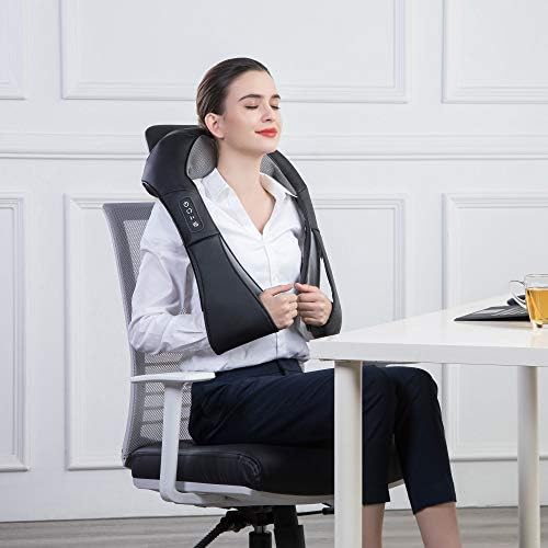 Snailax Shiatsu Neck Shoulder Massager with Heat - Adjustable Back Massager, Heated Neck Massage Pillow, Electric Massagers for Neck and Back Shoulder Foot Massage