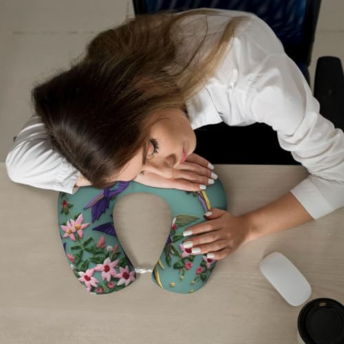 Almohada de poliéster negra ajustable para viaje miniatura 7