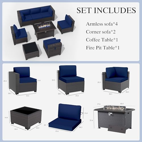 Gotland8pieceoutdoorpatiofurnituresetwithgasfirepittablesectionalsofaw43inpropanefirepit55000btuautoignitionfirepitwglasswindguard Urban Country Home Decor Gotland 8 piece outdoor patio furniture set with gas fire pit table sectional sofa w43in propane fire pit 55000 btu auto ignition firepit wglass wind guard urban country home decor