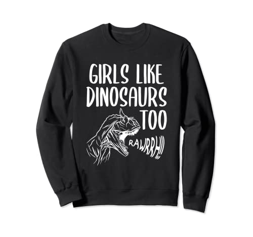 A las chicas les gustan los dinosaurios demasiado divertida Girl Rex Dinosaur Lover Sudadera