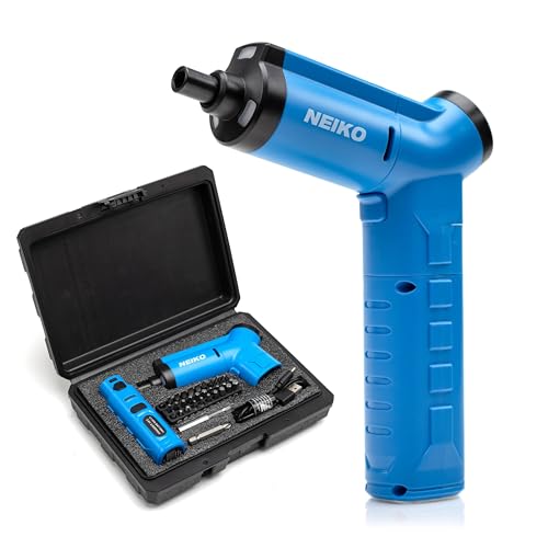 NEIKO 10580A Electric Screwdriver, 34pc Rechargeable Cordless Screwdriver Set, 1/4” Hex Shank 3.6V Lithium Ion Power Screwdriver, 3 LED Lights, USB C Charger Included, Mini Screw Driver thumbnail 2
