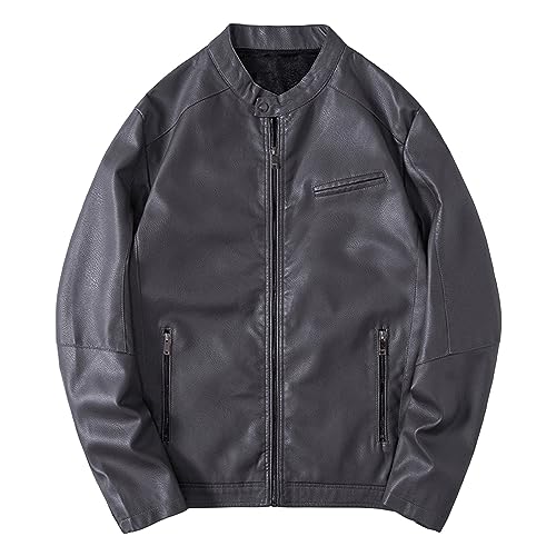 Veste de moto en cuir zippée idéale pour les sorties de printemps et d'automne