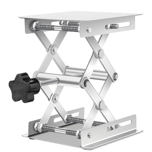 Mesa de laboratorio manual ajustable, plataforma de elevación de tijera de acero inoxidable, altura de 50 a 460 mm, capacidad de carga de 5 a 25 kg, ideal para uso en laboratorio y control remoto