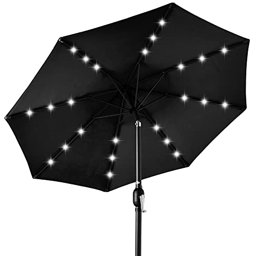 Best Choice Products 10ft Solar Polyester LED Lighted Patio Umbrella w/Tilt Adjustment and...