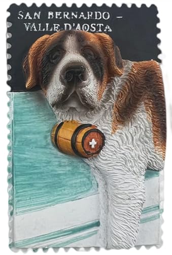 Calamita da frigorifero San Bernardo Valle d'Aosta Italia, souvenir da viaggio, decorazione per frigorifero, decorazione dipinta a mano