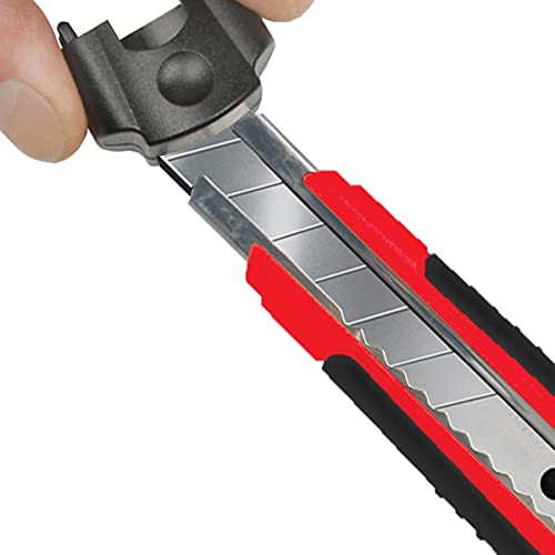 Image of ALLWAY RK7 Soft-Grip 18mm Snap-Off Knife with 3 Stainless Steel Blades | 8 Snap-Off Points