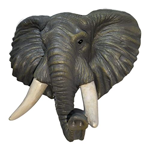 Generic Statue Murale à Tête D'éléphant en Polyrésine Ajout élégant à n'importe Quelle Pièce Durable, Couleur de la Boue