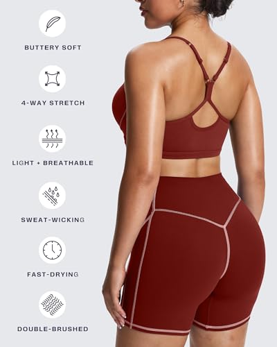 Image of Aoxjox Lexi Lined Sports Bra | color blocking, adjustable straps, women's workout fitness training gym yoga crop tank, moisture-wicking