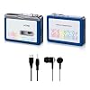 Bluetooth Cassette Player with Headphone, Tape Player Bluetooth Output to Headphone/Speaker,Walkman Portable Cassette Tape Player 2 AA Battery or USB Power Supply, 3.5mm Headphone Jack