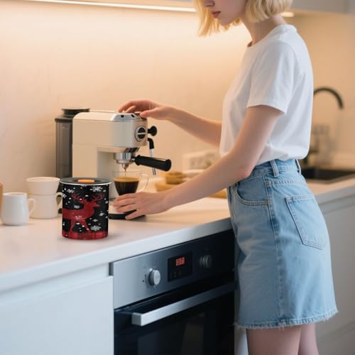 Envase para café con diseño de ciervo y copos de nieve 500ml miniatura 7