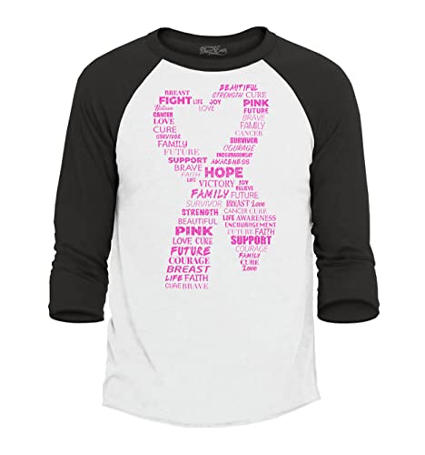 T-Shirt de Baseball Raglan cœur rose : le vêtement multicolore parfait à offrir en taille L