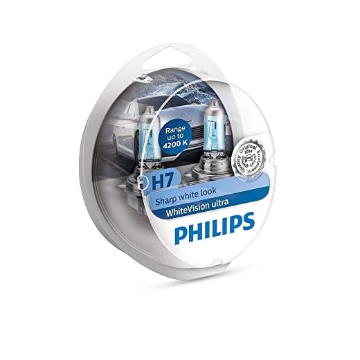 Philips 12972WVUSM WhiteVision - bombilla para faros delanteros de coches - (H7, 55 W, Halógeno, Luces largas y cortas, PX26d, 4200 K, blanco intenso)