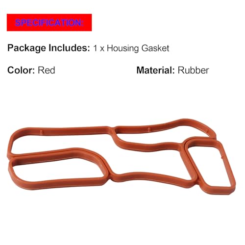 Image of SMMS Engine Oil Filter Housing Cooler Seal Gasket for Mercedes-Benz C280, C300, C350, CL550, CLK350, CLK550, CLS550, 2006-2012, 3.0L 3.5L V6 V8 Replaces OE: 2721840280