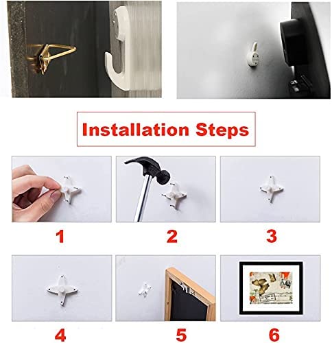 Image of 80Pcs Hardwall Hanger Mount Non-Mark Hook Photo Picture Frame Hanger Invisible Nail Hangers No Damage Wall Hangers for Hardware Fasteners Concrete Hooks Walls Wooden Doors Wall Wallpaper
