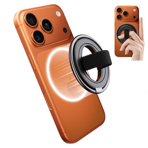 Image of SODI Magnetic Phone Ring Holder Grip with N54 Strong Magnet, 3 Detachable Finger Straps, Phone Holder for Hand, Cell Phone Grips for Back of Phone & Kickstand Compatible with iPhone 17 16 15 14 13 12