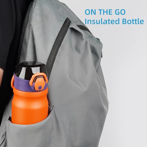 Image of Konokyo 18 oz Insulated Stainless Steel Sports Water Bottle with Straw Lid