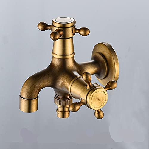 Robinet mitigeur mural vintage en laiton pour balcon, buanderie, machine à laver, évier à froid unique pour serpillère, piscine, jardin extérieur, design durable et élégant