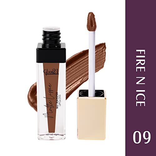 Image of Glam21 Matte Lippie No Transfer Lip Gloss | Lightweight and comfortable| Creamy Matte Formula - 4 gm | Fire N Ice-09