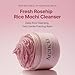 Arencia Rosehip Brightening Rice Mochi Face Cleanser & Daily Scrub - Moisturizing, Exfoliating & Deep-Cleansing - All Skin Types with Rice Powder & Rice Water (4.23oz)