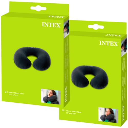 2 Almohada Viaje Cervical. Cojin Cuello Para Coche. Pillow Hinchable E Inflable Para Dormir En Avión para Viajes. Sofá, Playa. Accesorio Imprescindible, Collarín Reposacabezas Niño y Adulto 2 UD