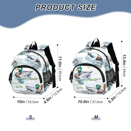 Kid's Backpack for Boys & Girls Toddler Bag Mallard Ducks Backpack with Safety Leash2