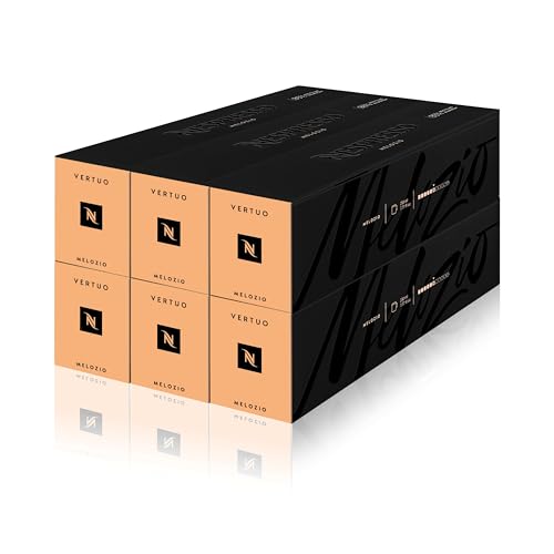 Nespresso Vertuo Coffee Pods Pack of 60 Melozio Capsules for Nespresso Machines. Make Espressos Cappuccino and Lattes at home. Made with Latin American Arabica coffee beans. Recyclable Pods.
