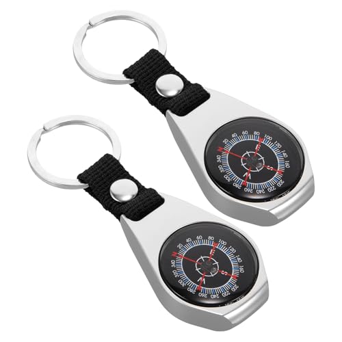 BESPORTBLE 2 piezas brújula de supervivencia con mosquetón de aleación de zinc miniatura 1