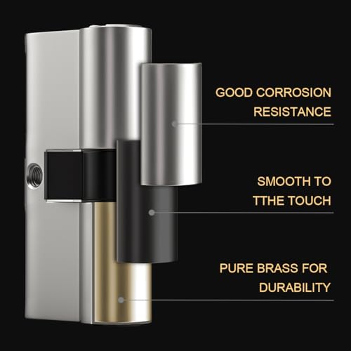90mm(40/50) Satin Nickel Euro Cylinder Lock,Door Barrel Lock,Key/Key with 3 Standard Keys,Anti-Pick,Anti-Bump,Anti Drill,High Security for UPVC,Wooden,Composite Doors